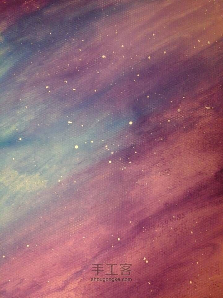 教你用油画棒画星空!第14步