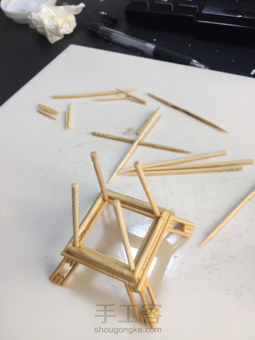 diy手工:迷你牙签艾菲尔教程