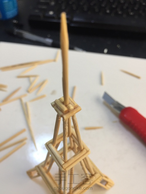 diy手工:迷你牙签艾菲尔教程