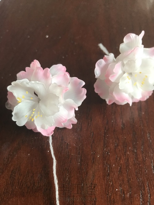 热缩重瓣樱花发簪教程